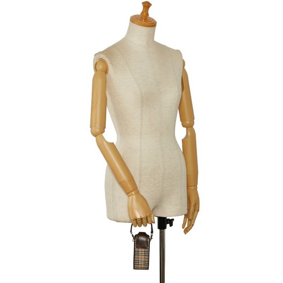 Burberry Burberry Nova Check Canvas Leather Pouch Canvas Vanity Bag - Picture 8 of 8